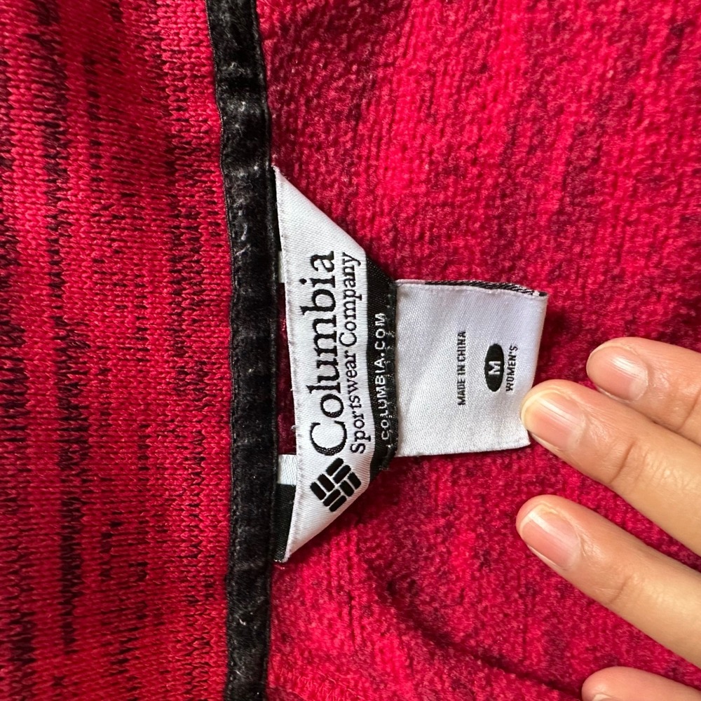 Columbia Full Zip Fleece Jacket Women's Medium Pink Black Heathered‎ Outdoor - Picture 5 of 8
